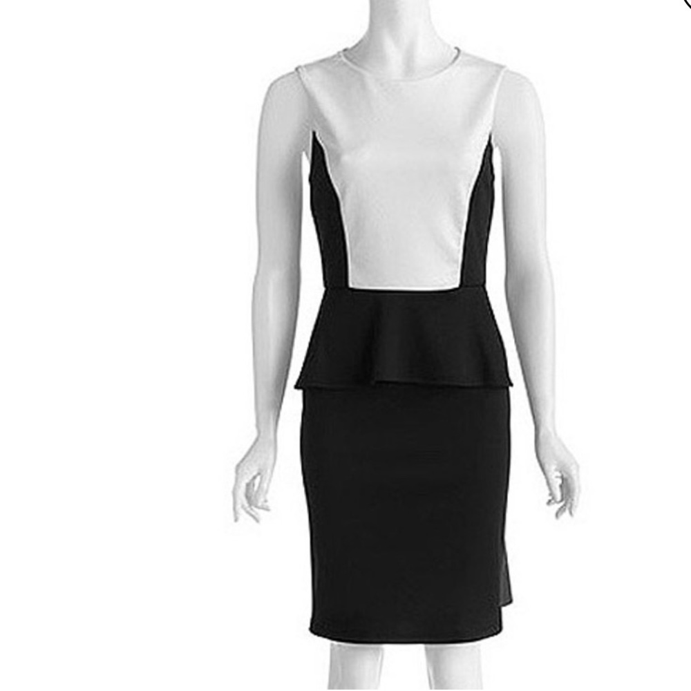B SMART WOMEN SLEEVELESS DRESS, BLACK & IVORY BODY SHAPING SZ 9/10
